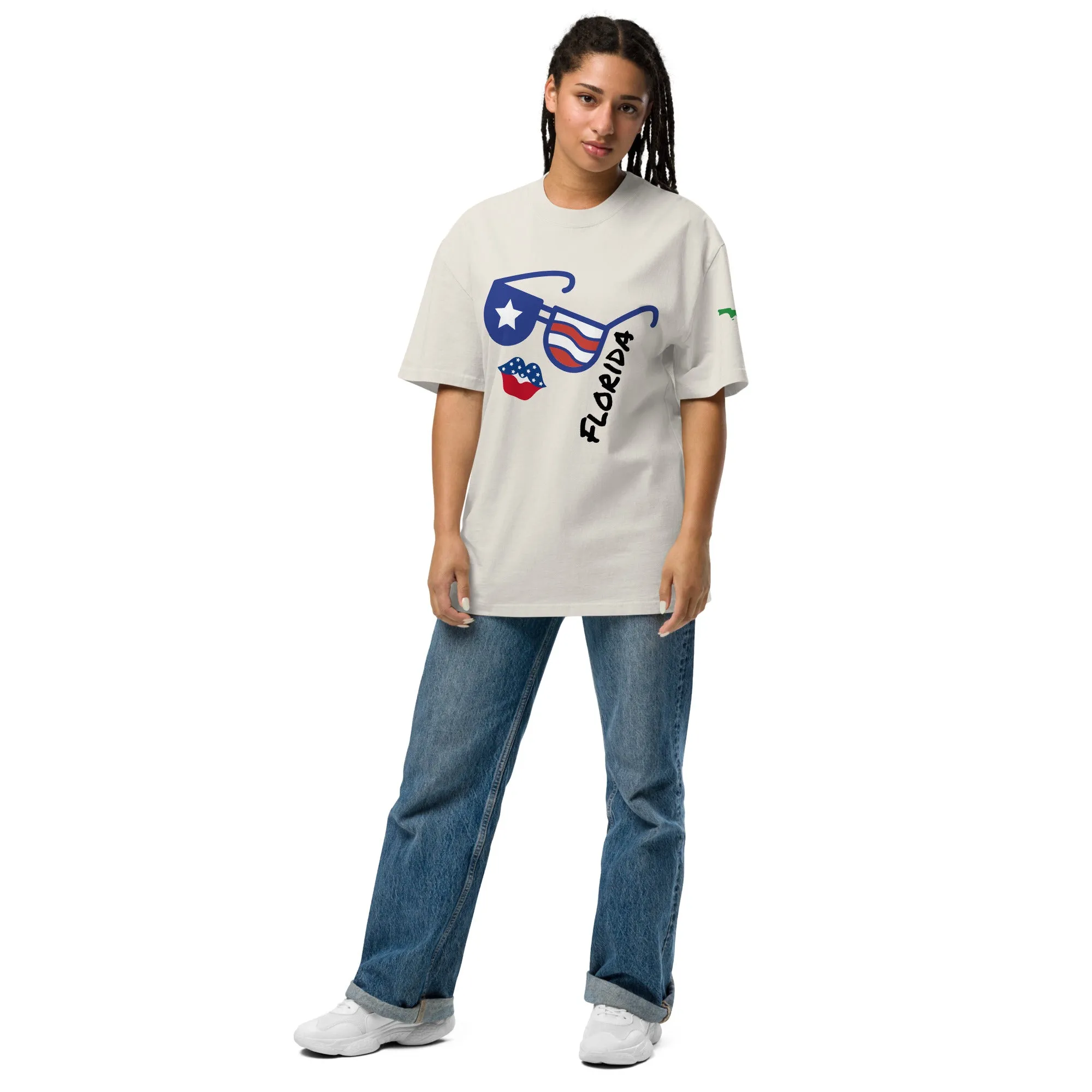 Oversized faded Florida t-shirt - Florida Sunglasses Shirt