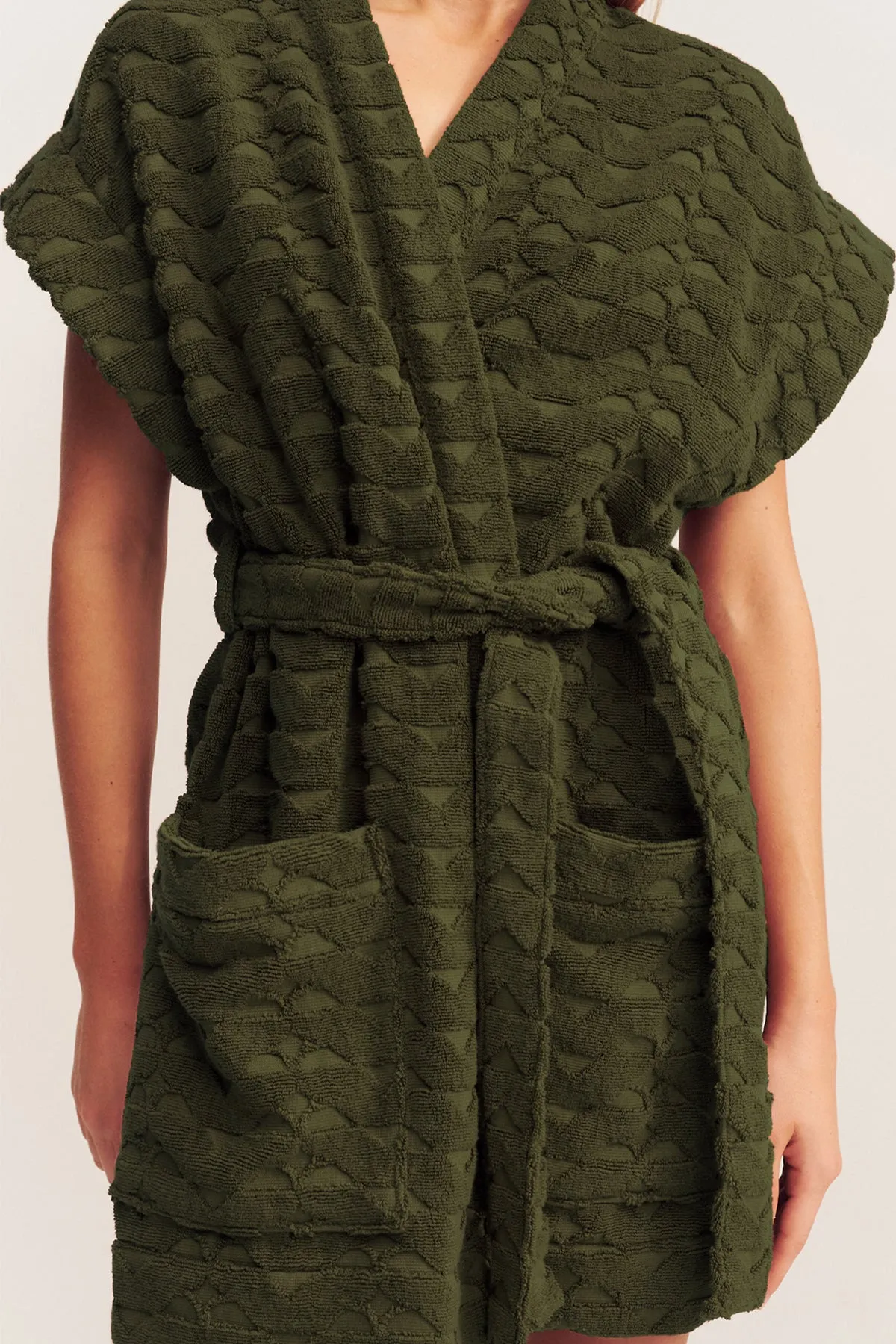 PAULINE SLEEVELESS ROBE - KHAKI