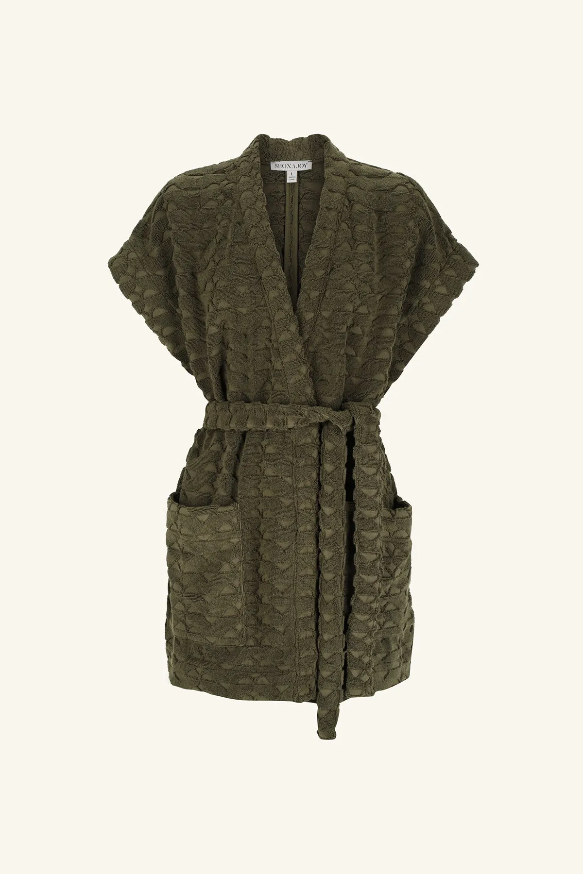 PAULINE SLEEVELESS ROBE - KHAKI