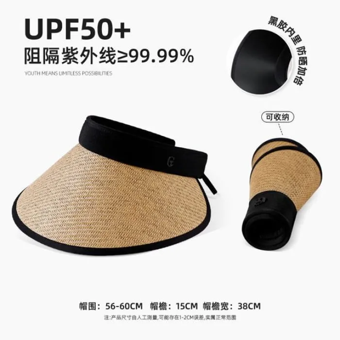 Piped Straw Sun Hat