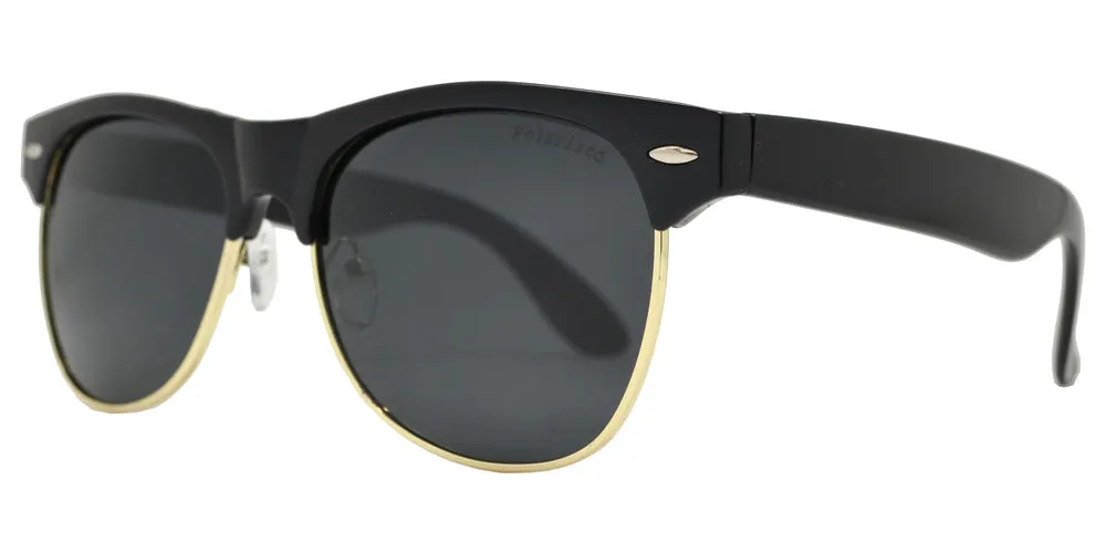 PL 7581 PT - Retro Horn Rimmed Polarized Plastic Sunglasses