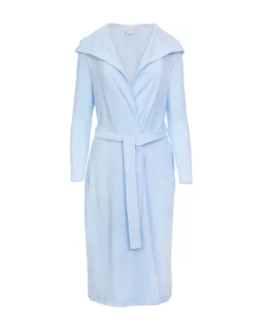 R05 Light Blue Hooded Long Terry Bath Wrap Robe