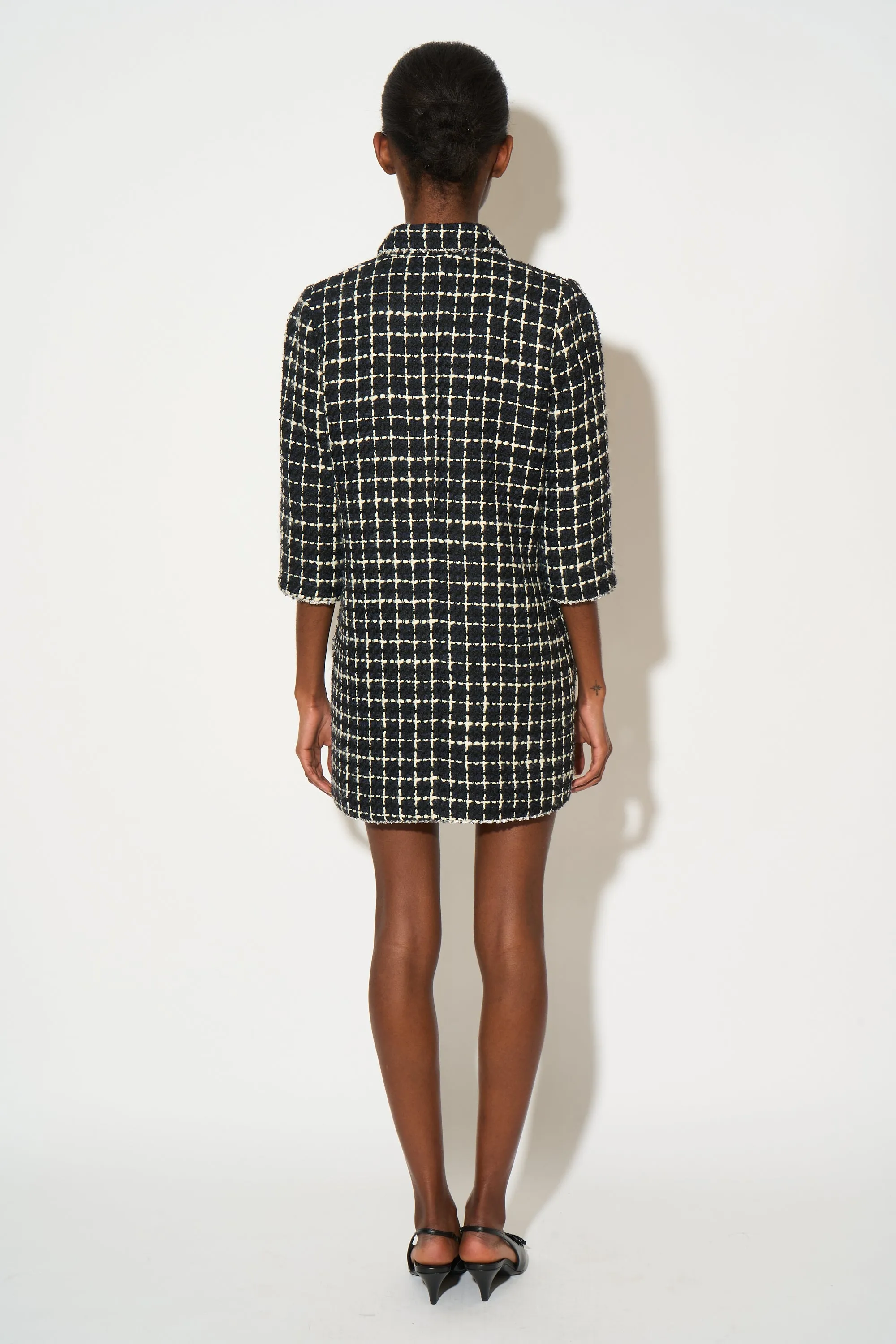 Robe en tweed à carreaux