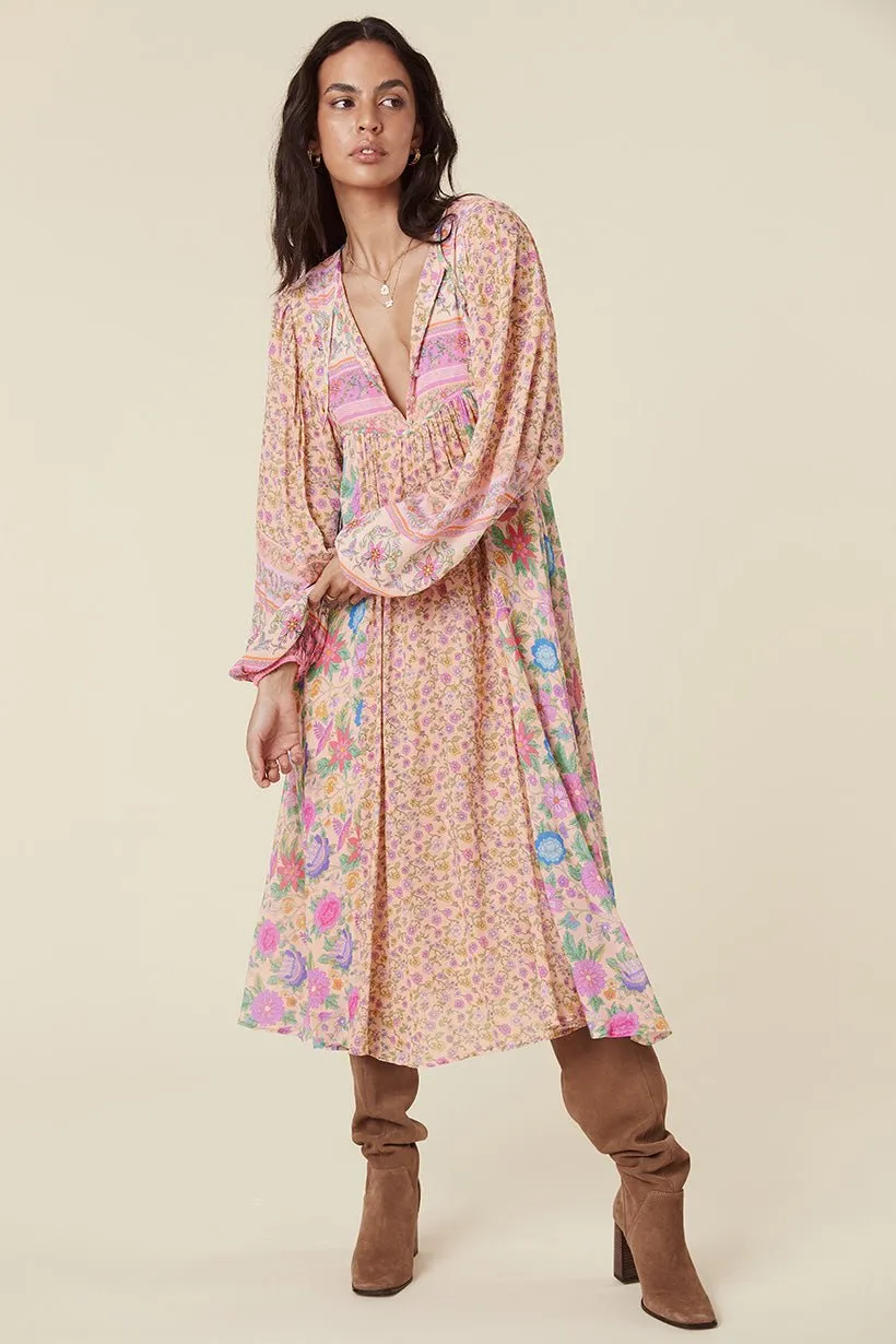 Robe midi paysanne Milba avec imprimé Aditi-Splice