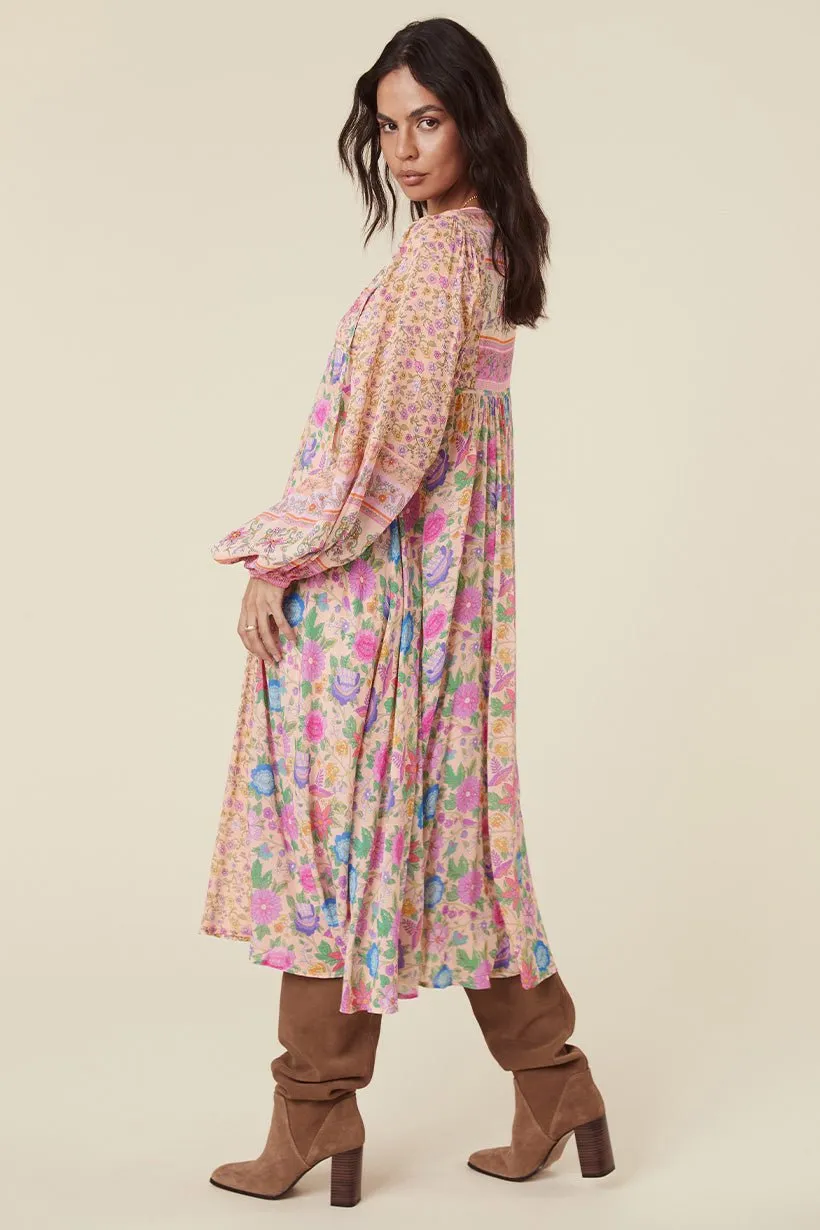 Robe midi paysanne Milba avec imprimé Aditi-Splice