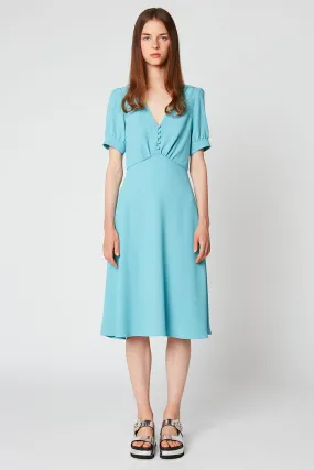 Robe midi retro en crêpe
