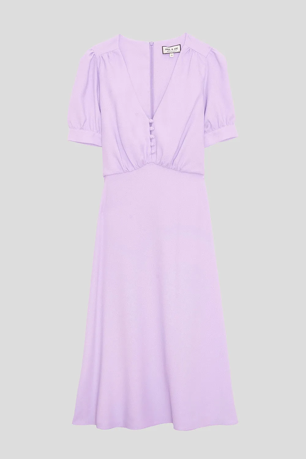 Robe midi retro en crêpe