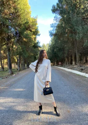 Robe oversize en blanc cassé