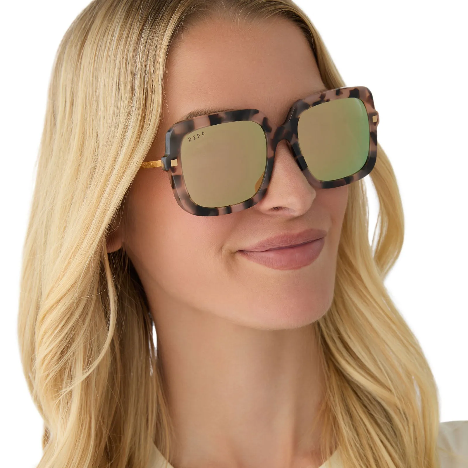 SANDRA - HIMALAYAN TORTOISE   TAUPE MIRROR SUNGLASSES