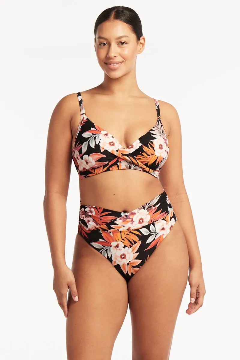 Sea Level Escape Wrap Hi Waist Bikini Bottom