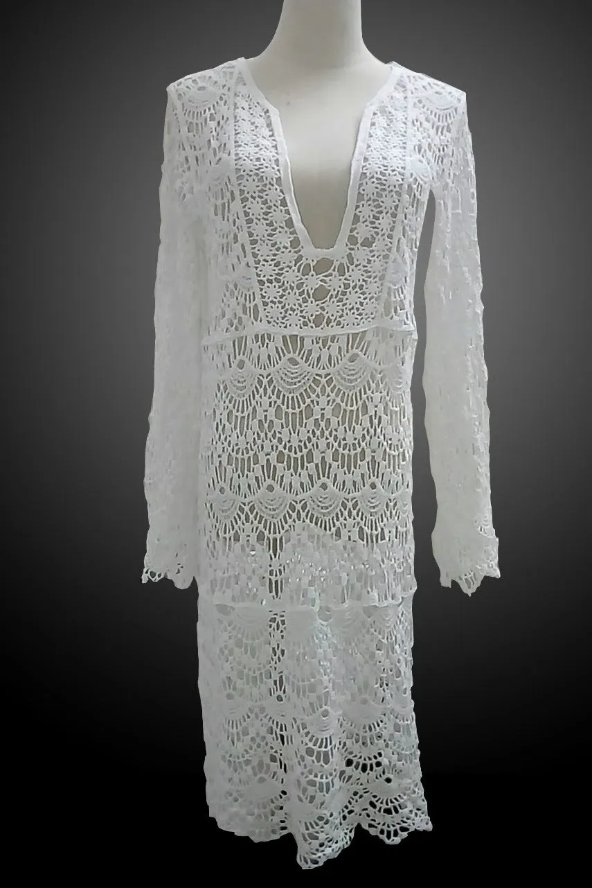 Sheer Lace Beach Coverup