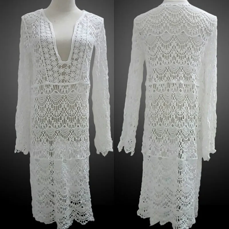 Sheer Lace Beach Coverup