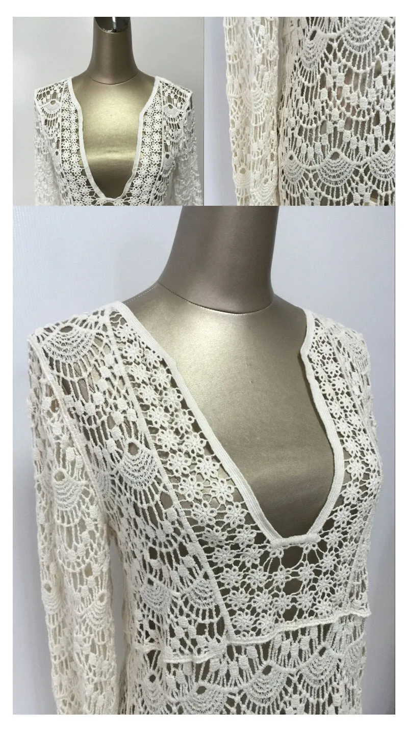 Sheer Lace Beach Coverup