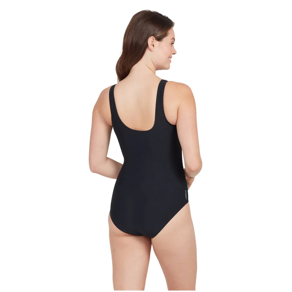 Swimming Costume Zoggs Macmasters Scoopback Women - Grey/Green