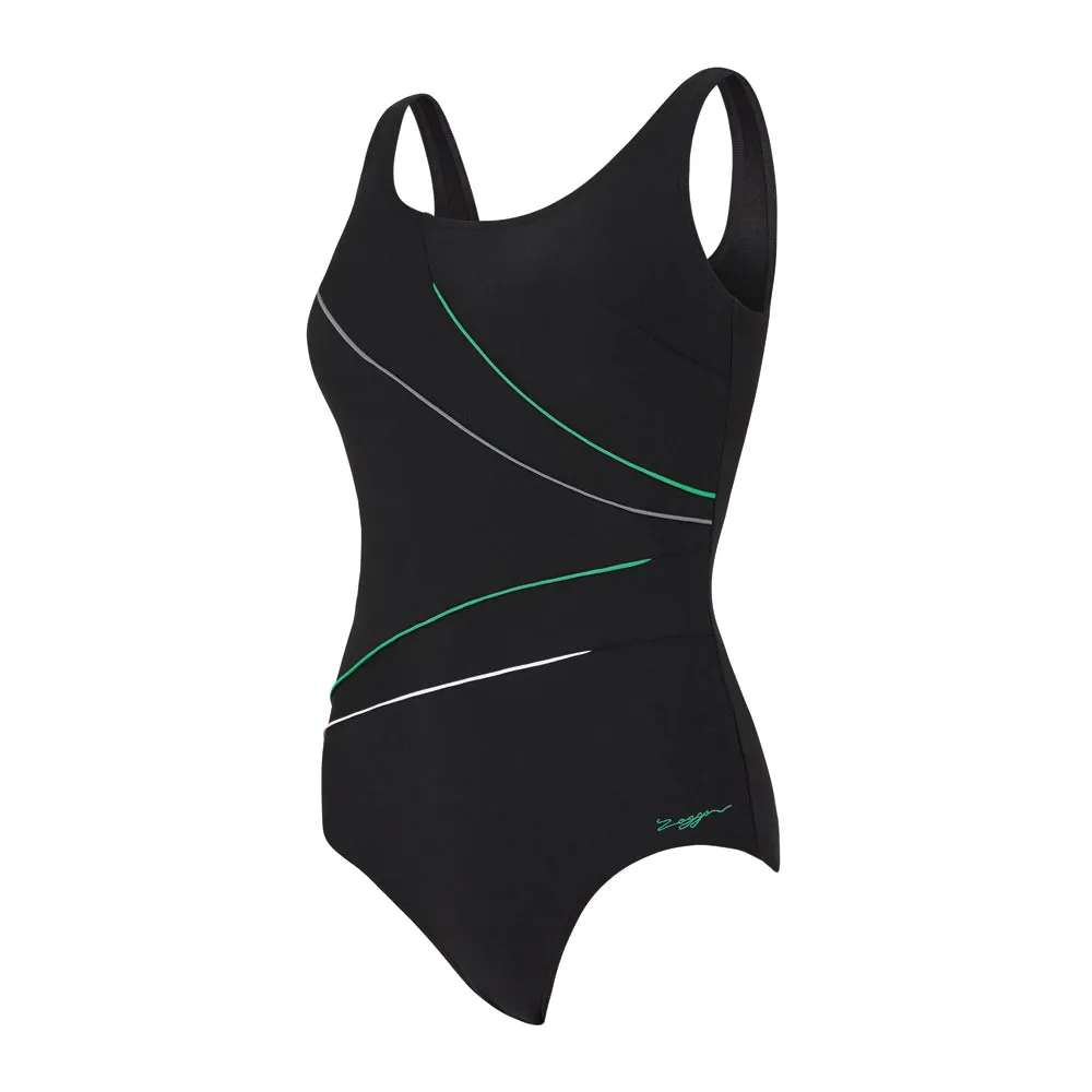Swimming Costume Zoggs Macmasters Scoopback Women - Grey/Green