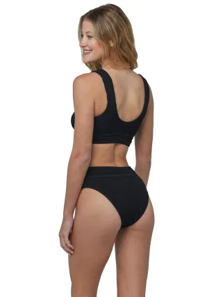 Turks And Caicos High-Waisted Full One Size Bikini BOTTOM ONLY (Black)