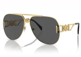 Versace Medusa Biggie Pilot Sunglasses Dark Grey/Gold