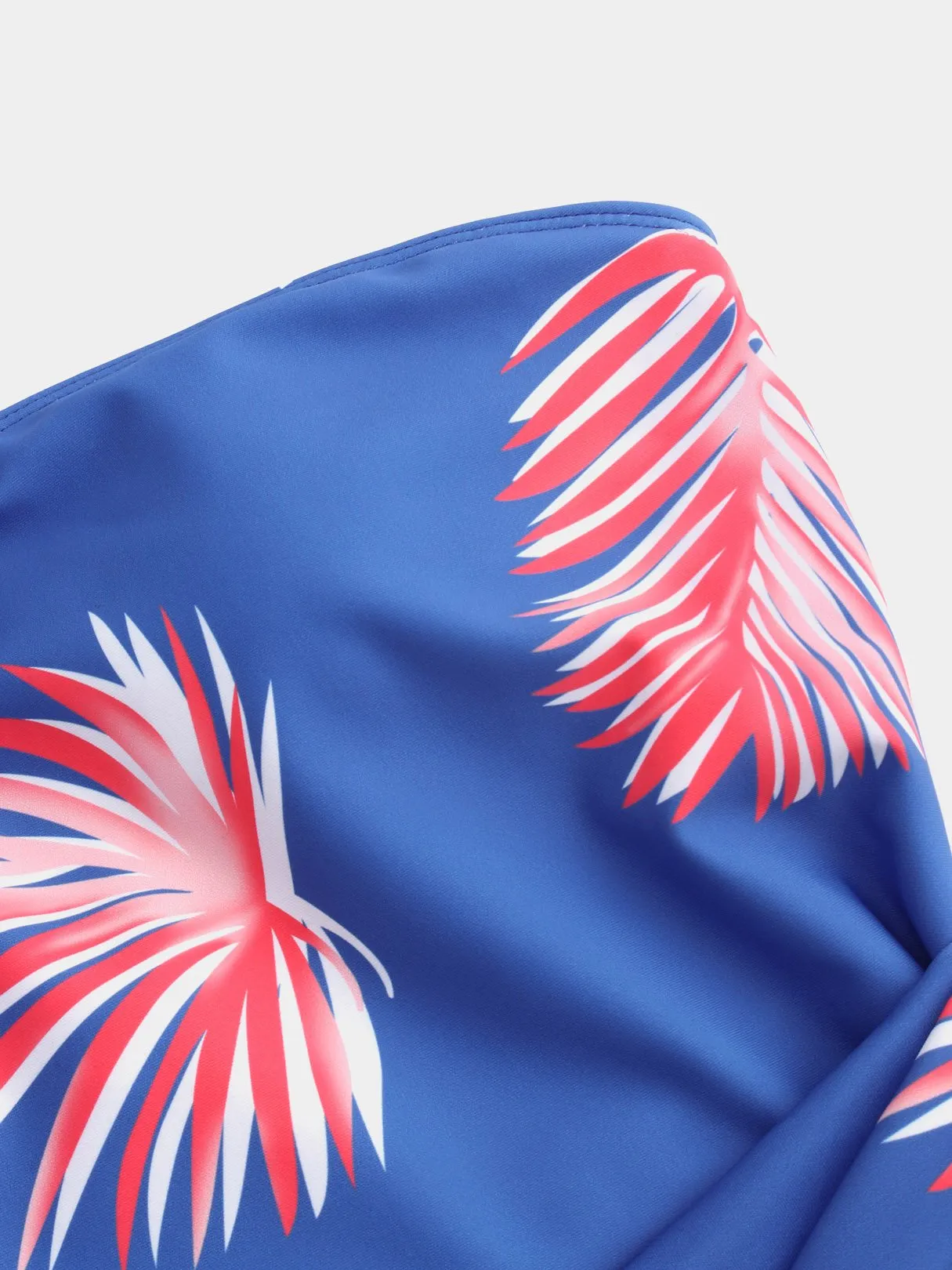 Wholesale Blue Off The Shoulder One-Pieces Swimsuits