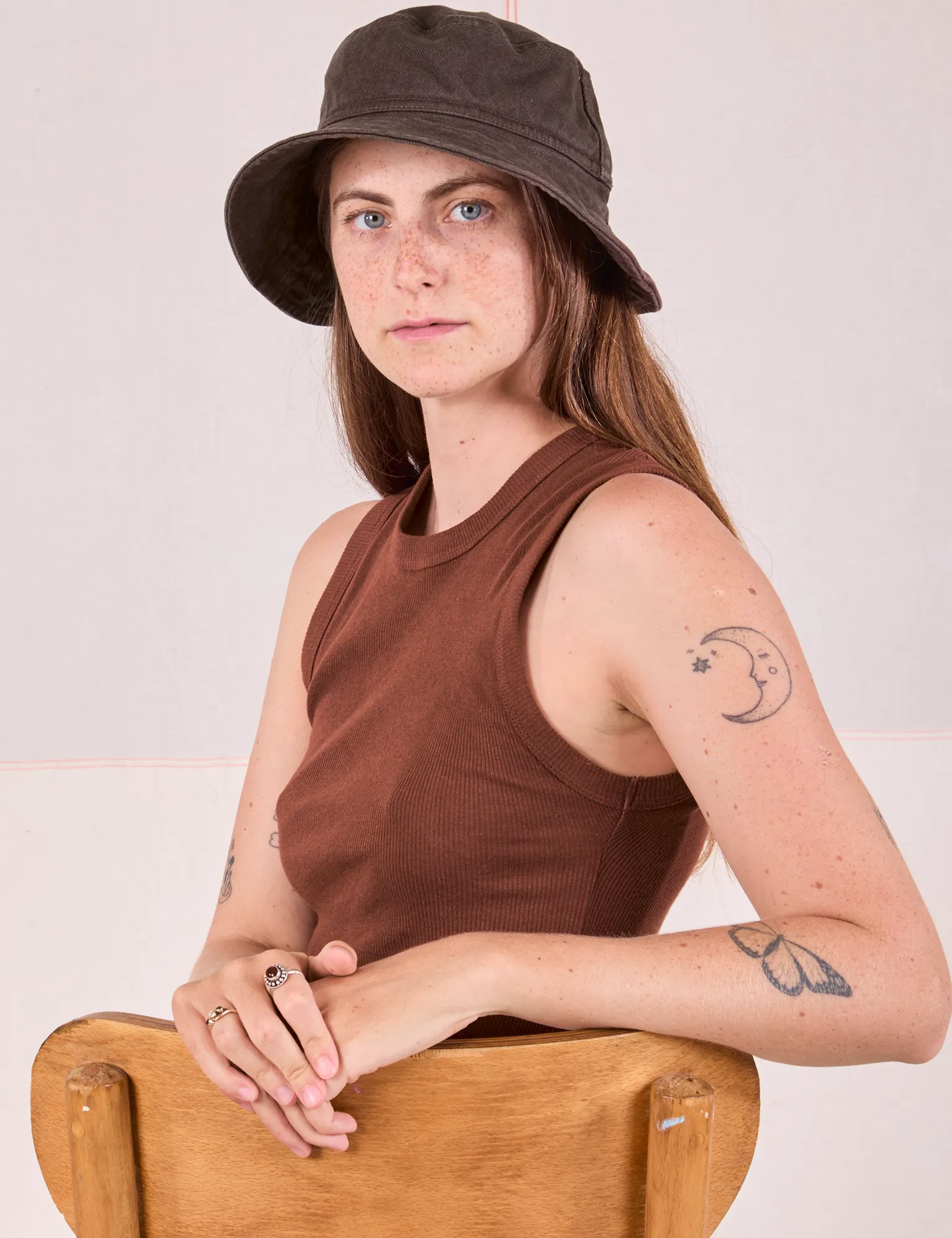 Wide Brim Denim Bucket Hats