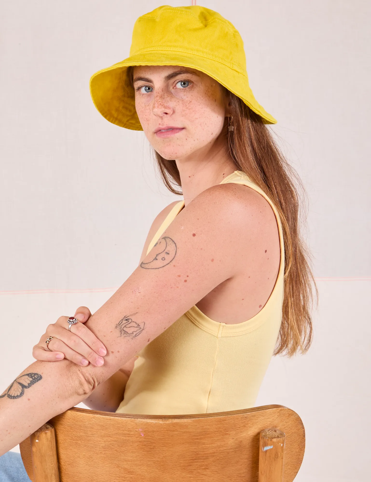 Wide Brim Denim Bucket Hats