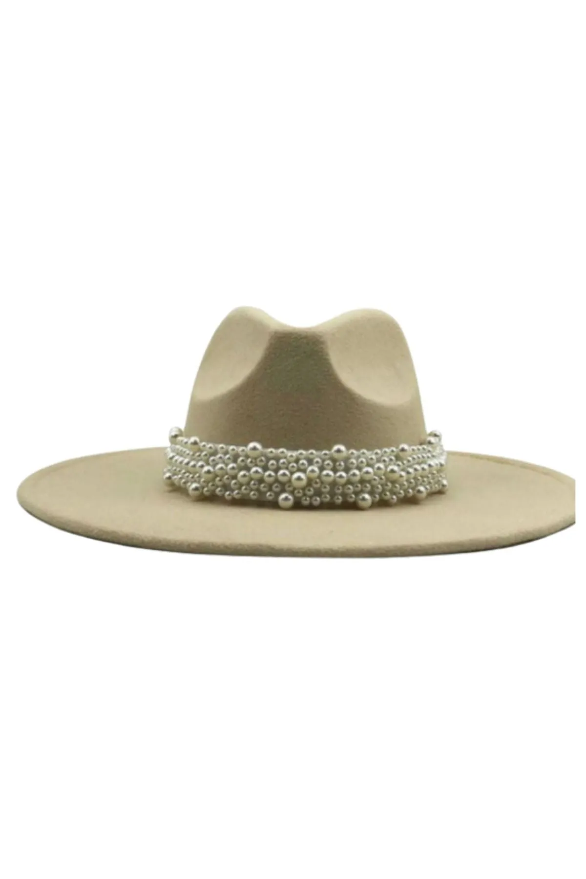 Wide Brim Fedora Hats With Pearls
