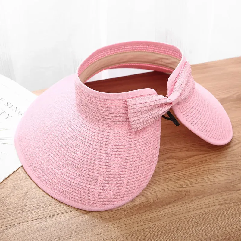 Women's Foldable Wide Brim Straw Hat - UV Protection, Travel & Beach