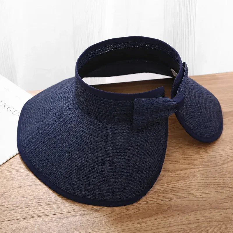 Women's Foldable Wide Brim Straw Hat - UV Protection, Travel & Beach