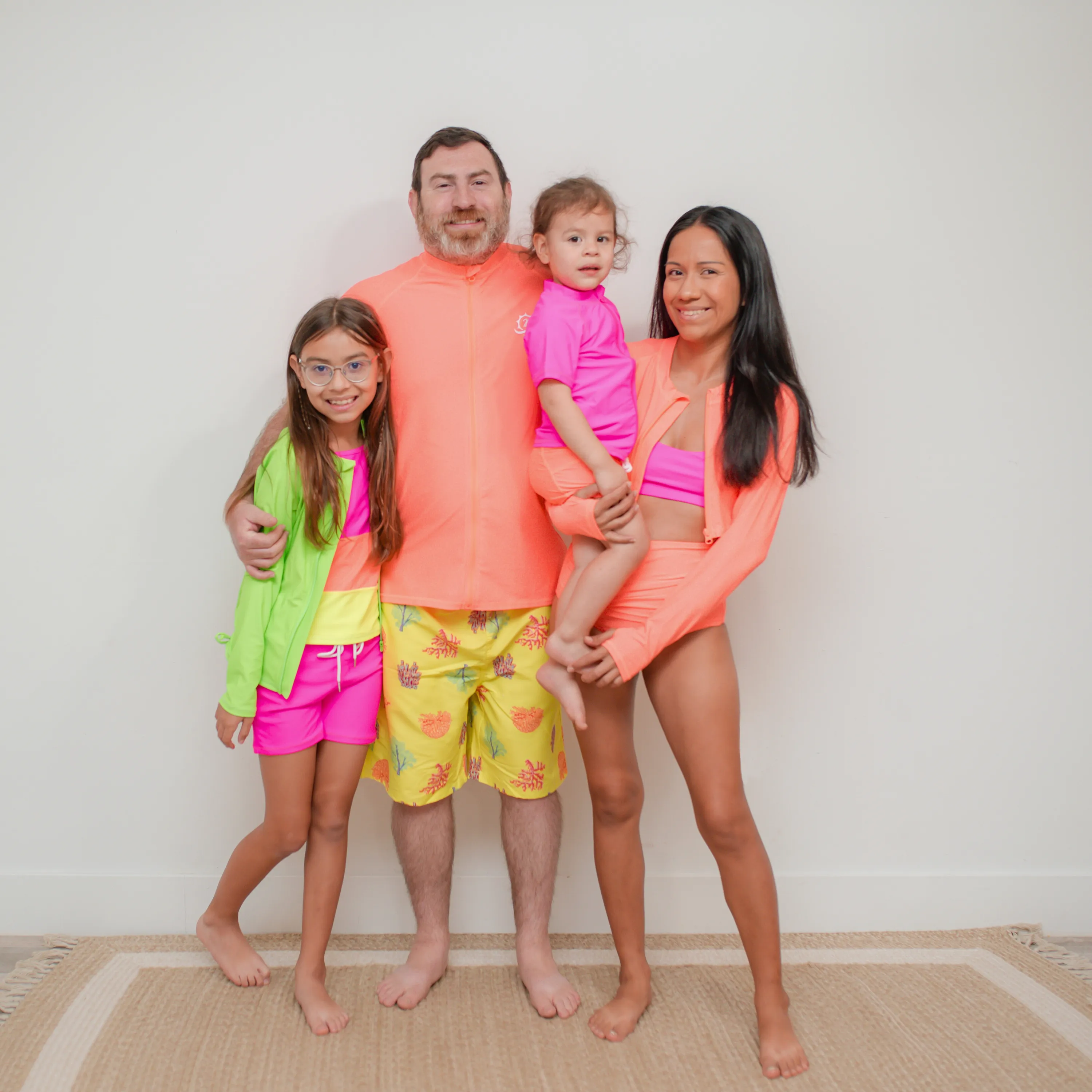 Women's High Waist Bikini Bottoms Ruched | "Neon Orange"