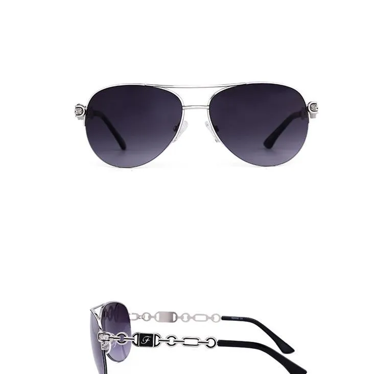 Women's Pilot Sunglasses with Retro Frame