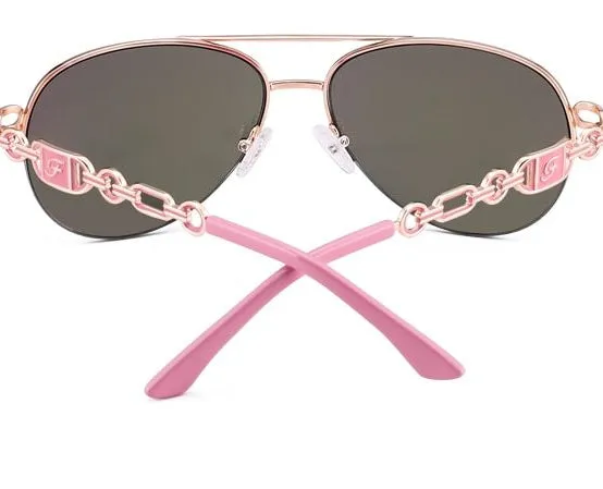 Women's Pilot Sunglasses with Retro Frame