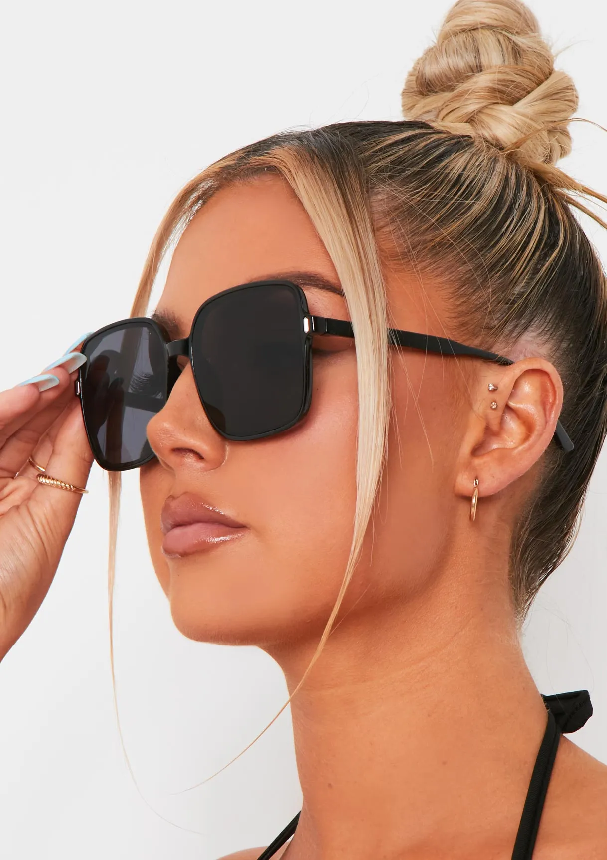 Zola Black Oversized Square Sunglasses